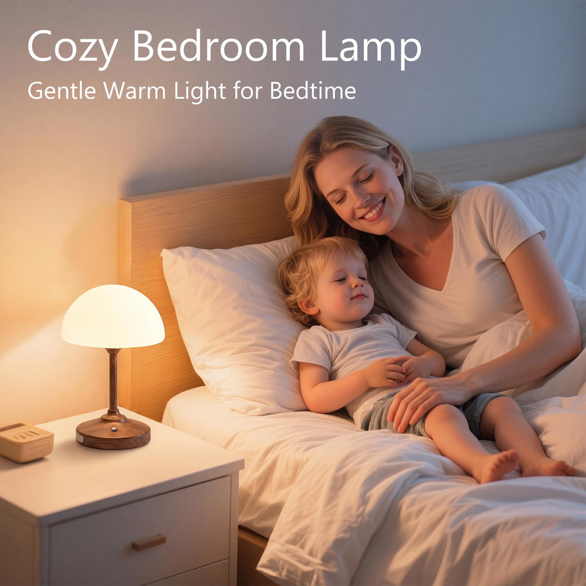 Table Lamp Cordless Lamp (walnut grain)
