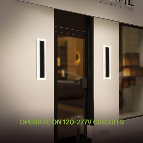 24" LED Linear Wall Sconce 2 Pack (Black)