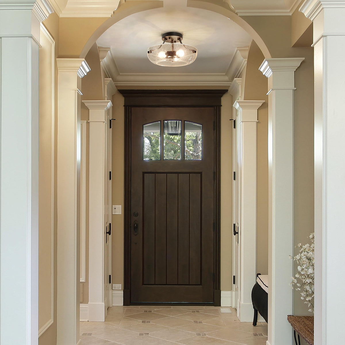 Semi Flush Mount Ceiling Lights (Black)