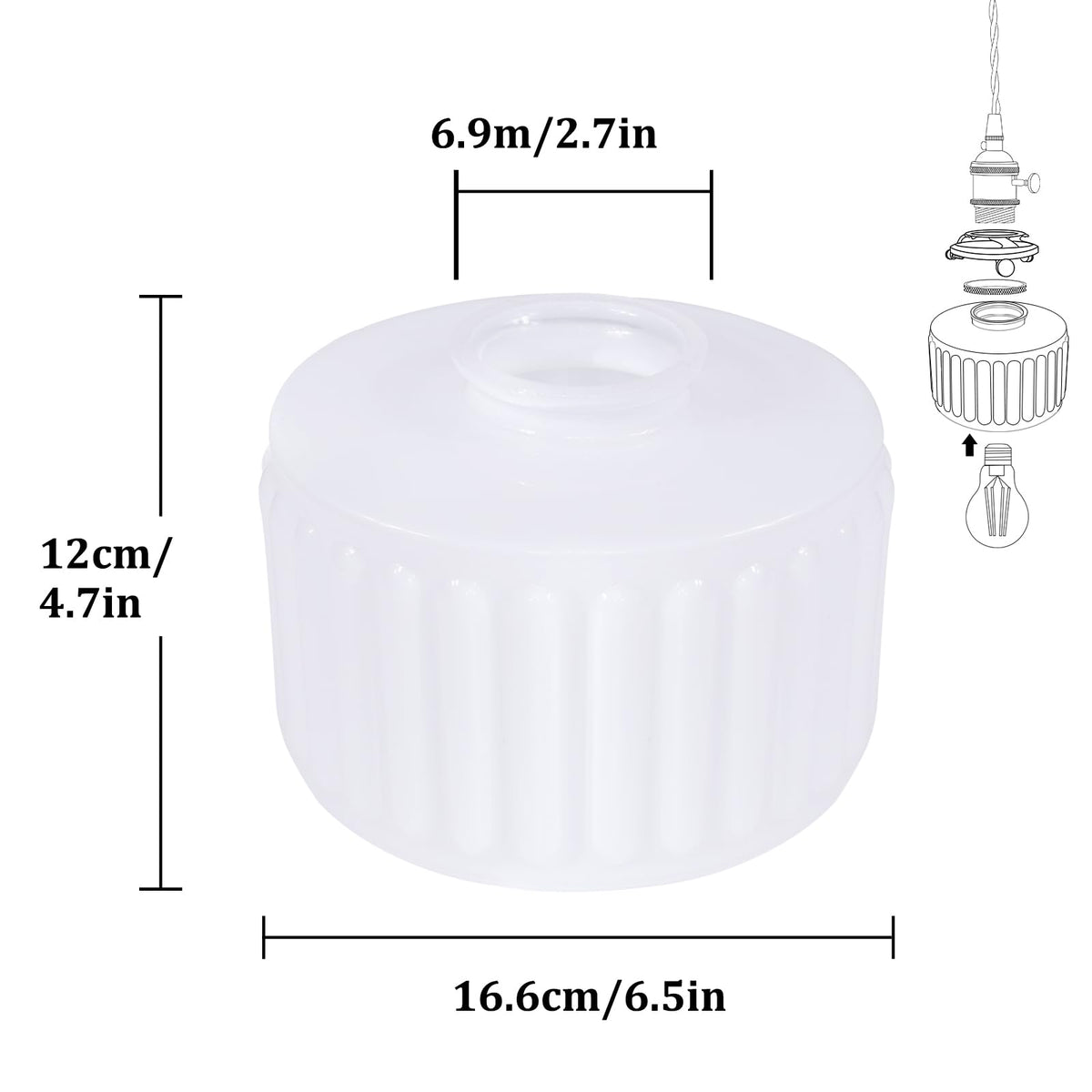 Striped Lamp Shades Replacement (Striped White)