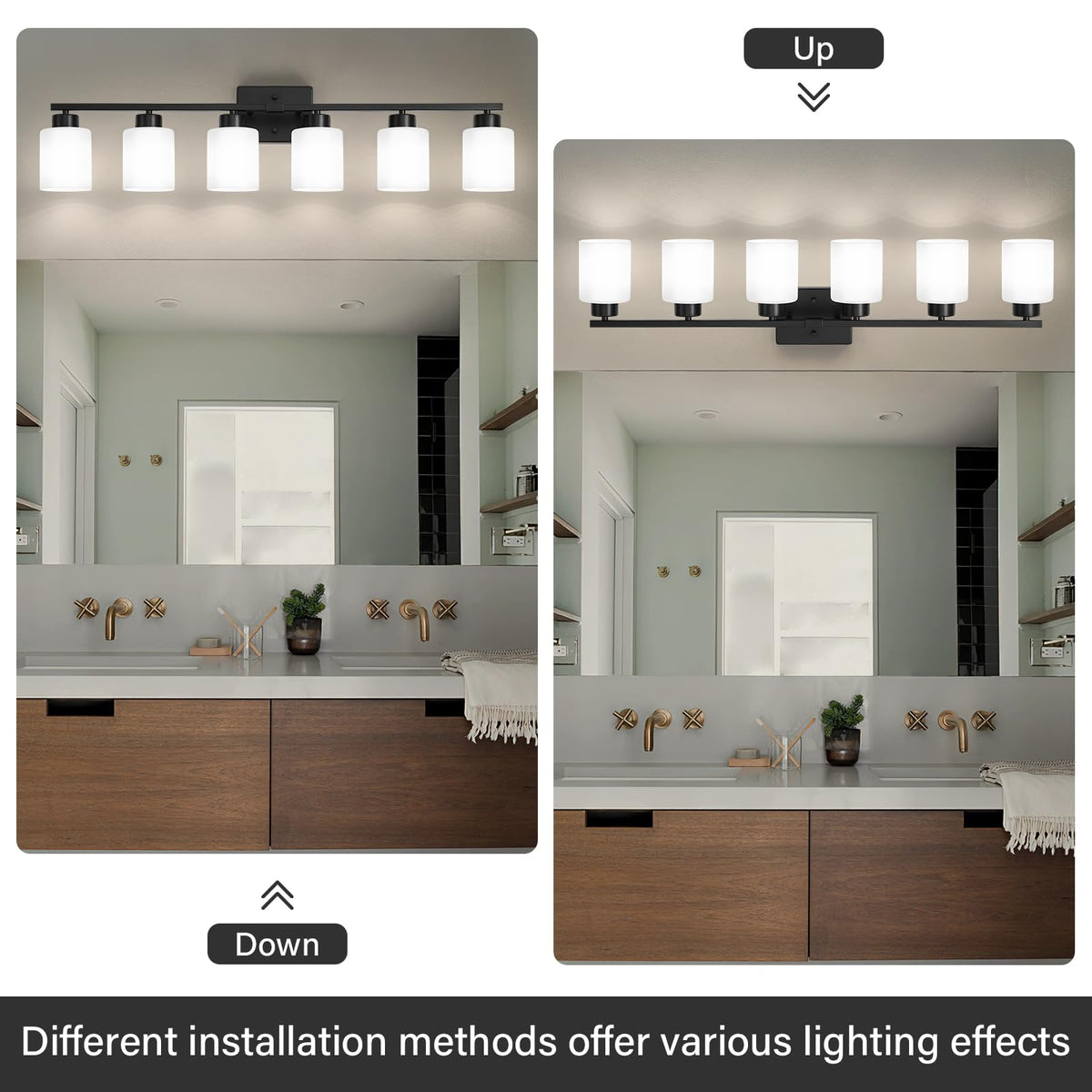 Black Bathroom Light Fixtures Vanity Lights Over Mirror (Black / 37.40 inch)