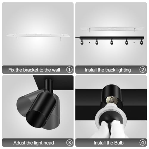 Plug in Track Lighting (Black / 29" 5-Light Plug in Track Lighting)