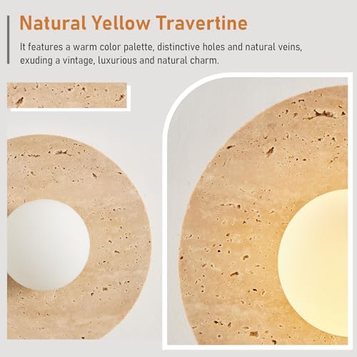 Natural Yellow Travertine Wall Sconce (2 Pack)