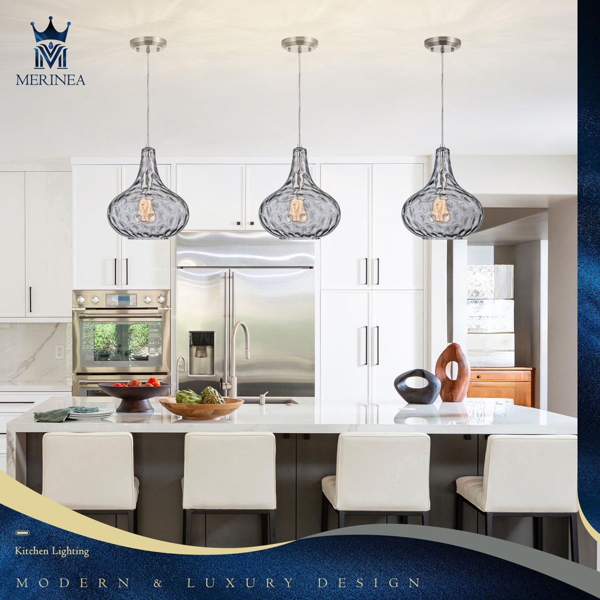 11" Smoked Hammered Glass Pendant Light (Smoked)