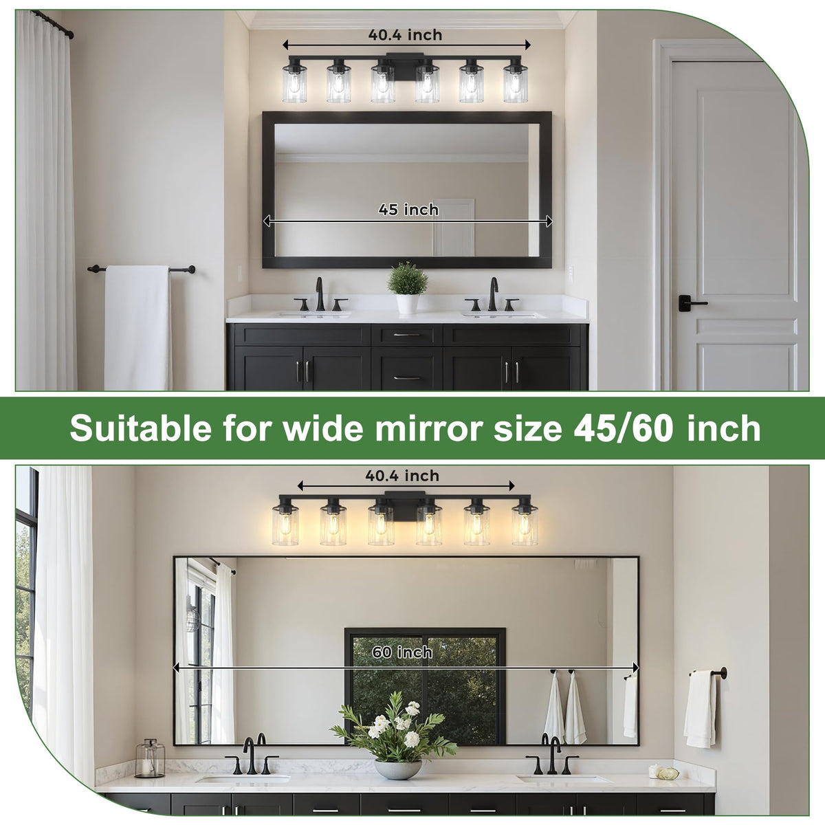 Bathroom Vanity Light Fixture Over Mirror 6 (Black / 6-Light)
