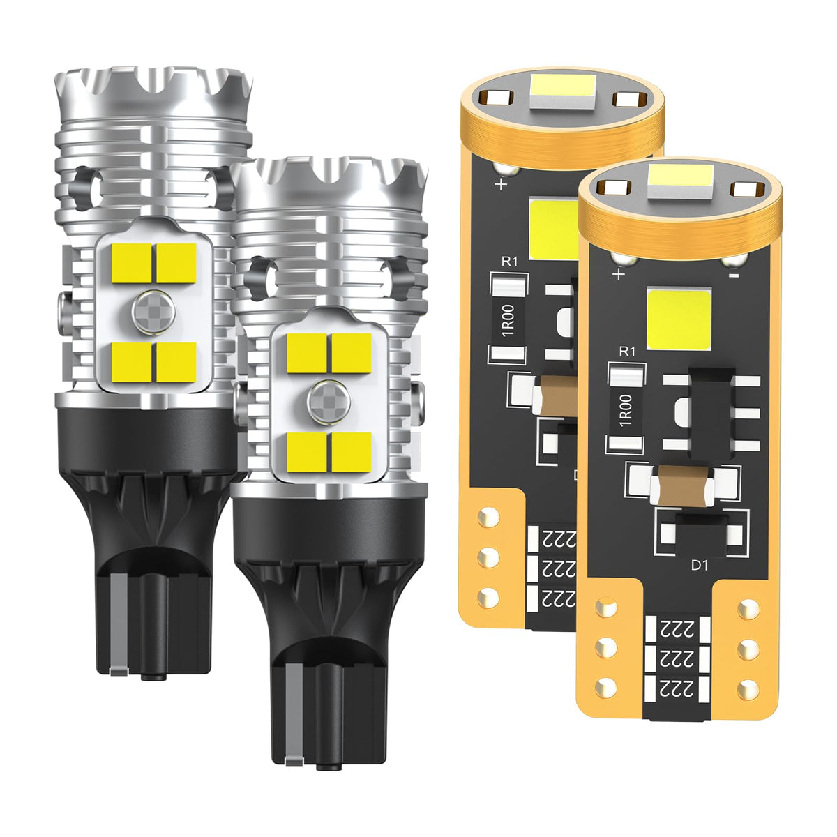 194 168 T10 921 912 W5W LED Bulbs combo 6000K White Bright (White / 194+921)