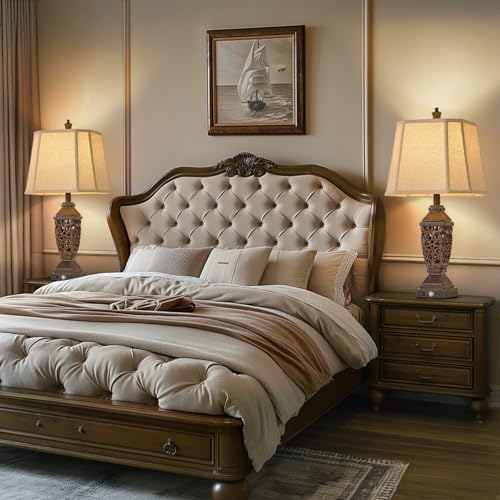 27.5" Touch Control Traditional Table Lamp Set of 2 with USB A+C (Bronze Gold-10 / 27.5")