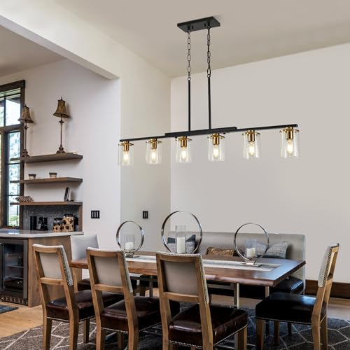 6 Light Dining Room Light Fixture (Brown / 6-Light)