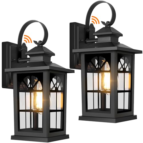 2 Pack Dusk to Dawn Outdoor Wall Light Fixtures (13.6" (2-Pack）)