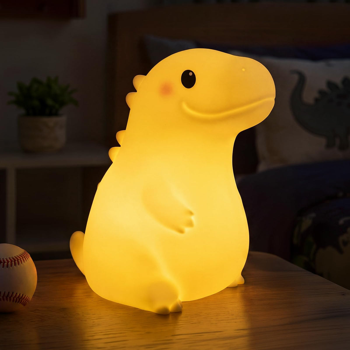 Huggwaii Squishy Giant Dinosaur Night Light for Kids (yellow-2)