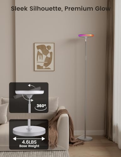 UFO Torchiere Floor Lamp (Gray)