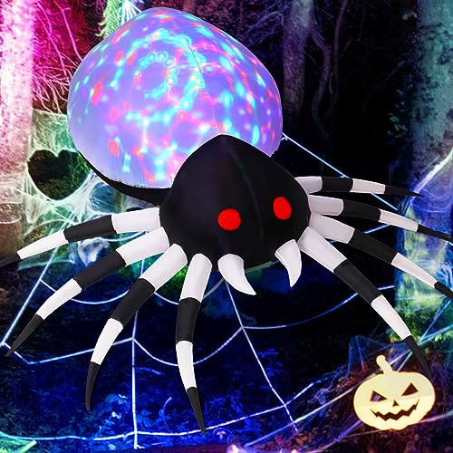 6 FT Height Halloween Inflatables Outdoor Spider with Magic Light (6 Foot Inflatables Halloween Spider)