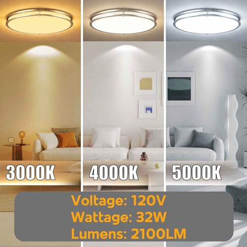 24 Inch Oval Brushed Nickel Ceiling Light (Brushed Nickel / 24 inch - 1 Pack)