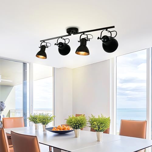 4 Light Track Lighting Fixture Farmhosue Track Light Rotatable 35.8" (4 Light)