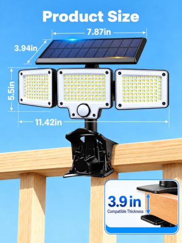 Clip on Solar Lights Outdoor (Clamp / 2Pack)
