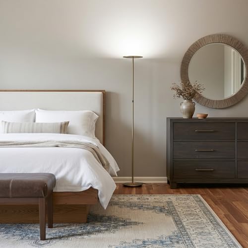 Sky Flux Dimmable LED Floor Lamp (Antique Brass)