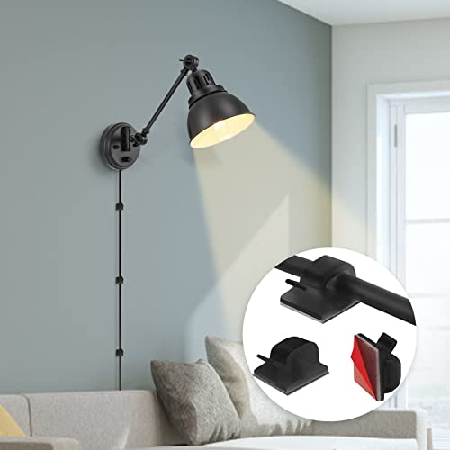 Plug in Wall Sconces Set of 2 (Black-2 PACK)