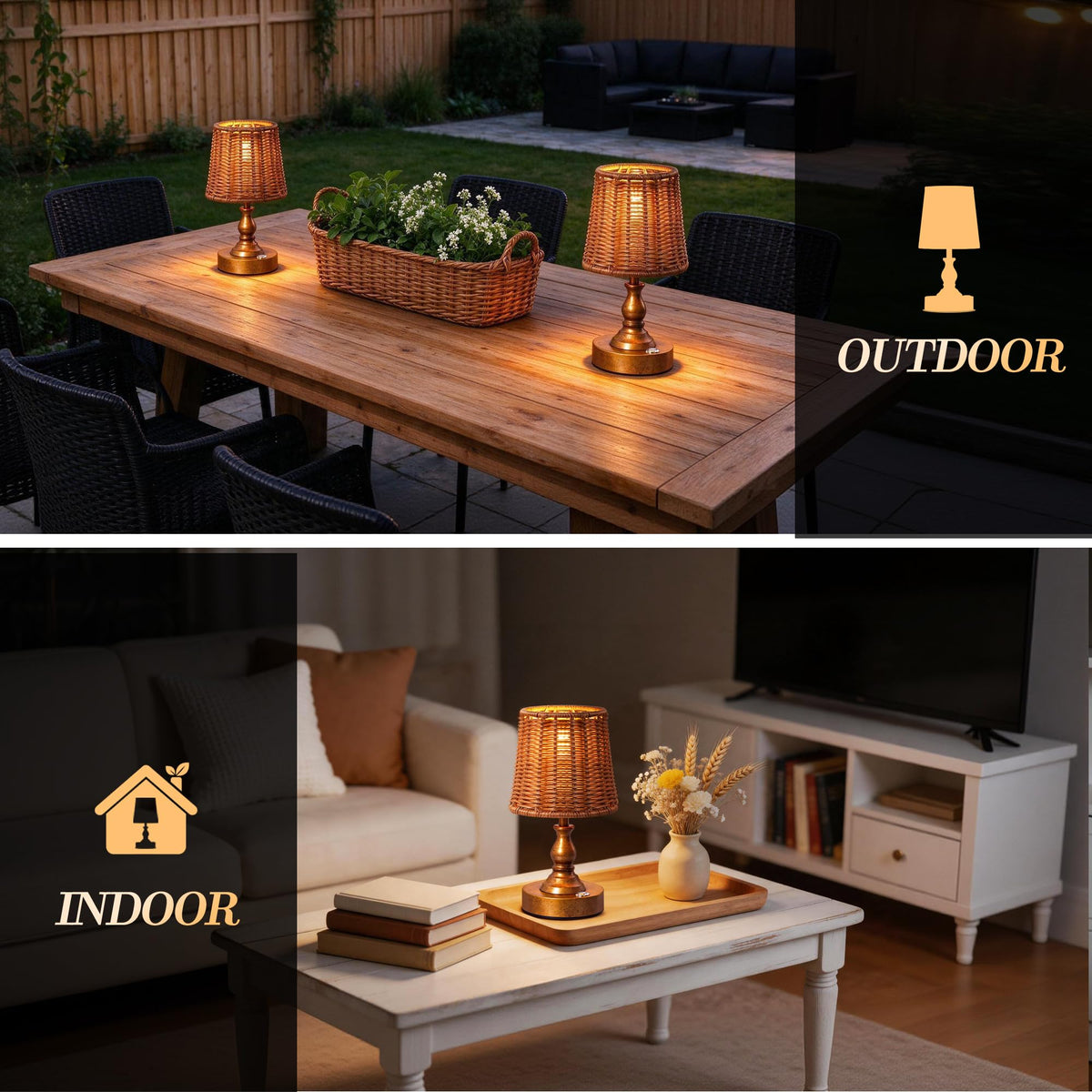 Mini Cordless LED Table Lamp (Antique Gold)