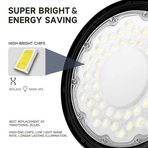 BOKENUNA 6 Pack LED High Bay Light