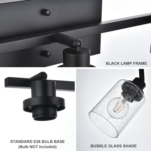 6 Light Black Track Lighting Kit Ceiling Mount Kitchen Track Lighting Fixtures (Black / 6-Light)