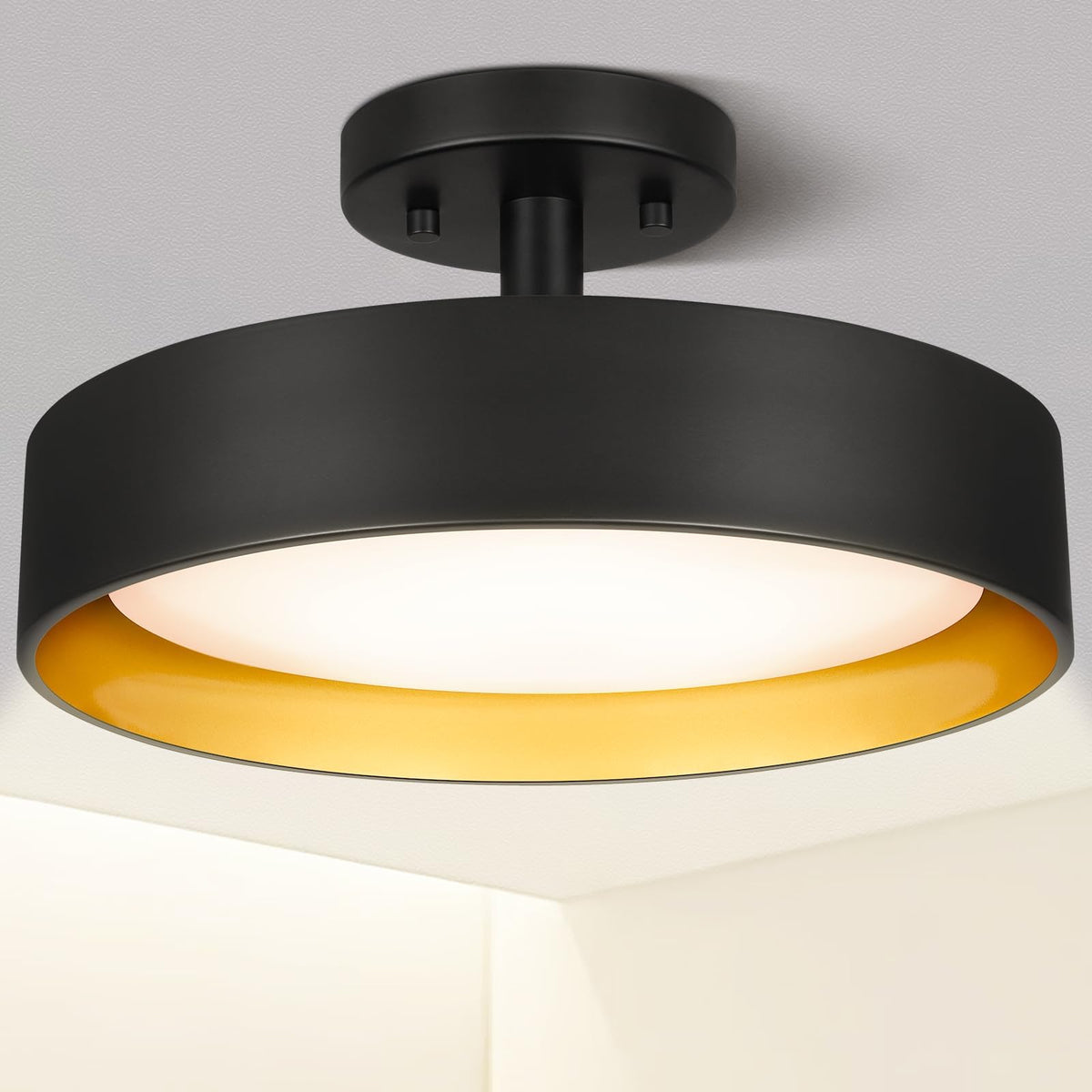Semi Flush Mount LED Ceiling Light 4000K (Neutral White)