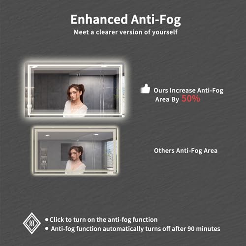Bathroom Mirror (Front and Backlit / 72"L x 40"W)