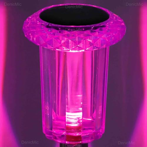 Solar Lights Outdoor Pathway Lights LED Waterproof Acrylic Lamp Head Stainless Steel Stake for Yard Garden Landscape Path Walkway Driveway Patio Lawn