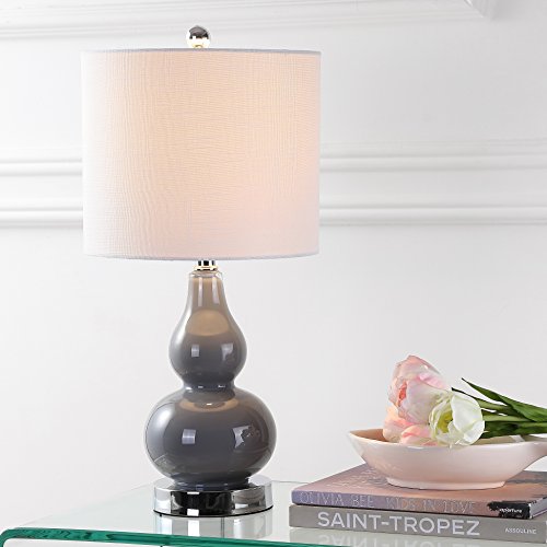 Anya Gourd Glass Table Lamp 20.5" (Single / Gray)