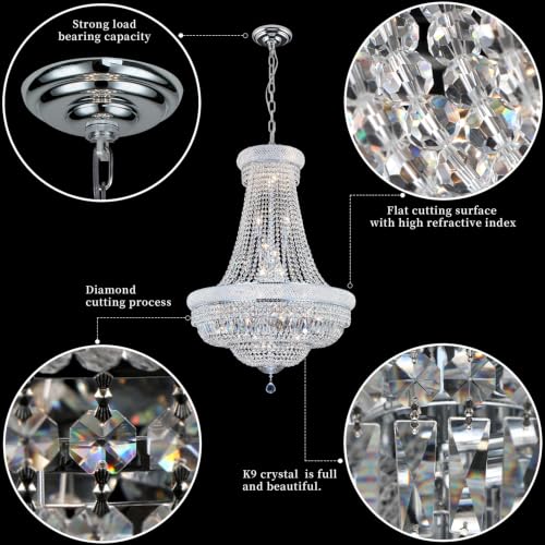 Chrome Crystal Chandeliers for Dining Room (Chrome / D30'' - 28Lights)