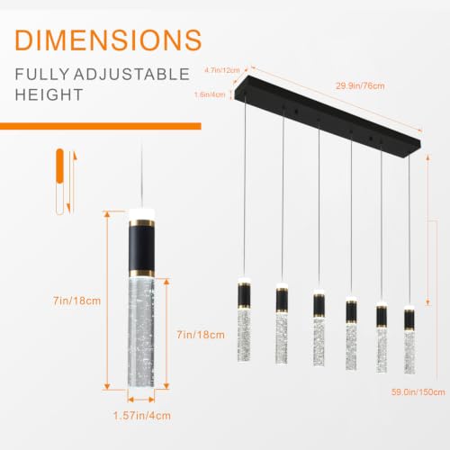 Modern 6 Light LED Chandelier (Black / 6c-Light)