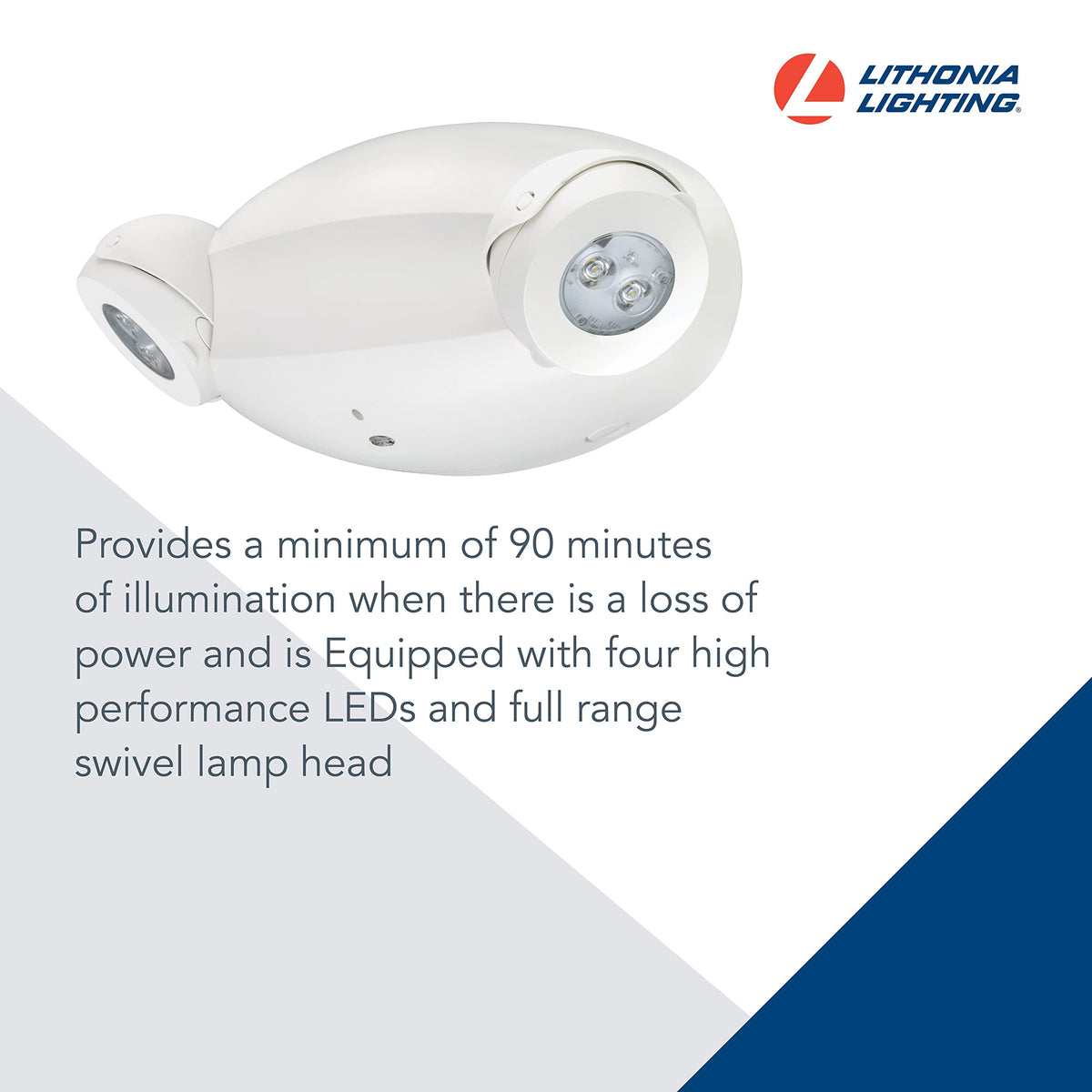 Quantum Emergency Light (White / 640 Lumens / Manual Testing)