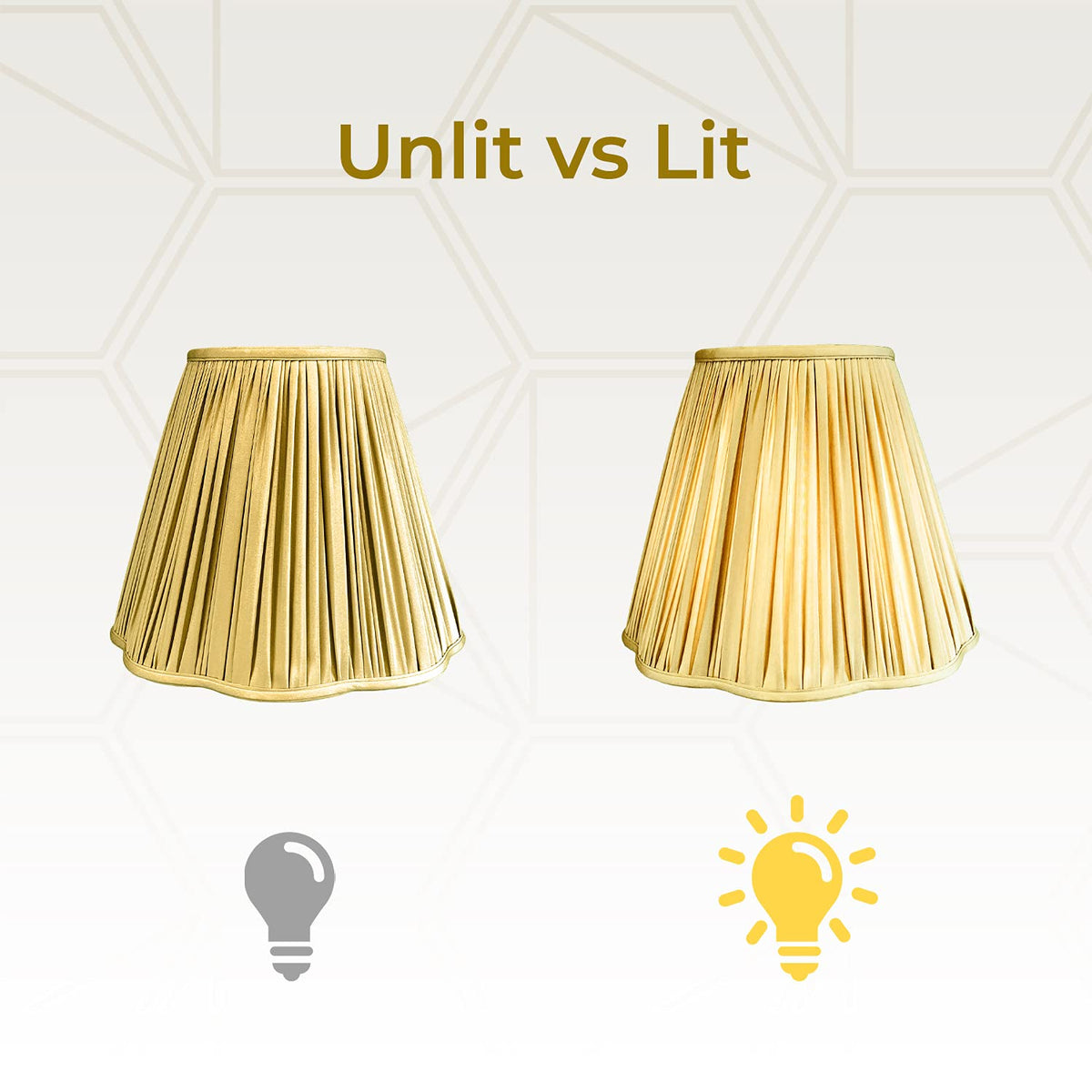 BS-754-16AGL Bottom Scallop Gather Pleat Basic Lamp Shade, 8 x 16 x 13, Antique Gold (Antique Gold / 8 x 16 x 13)