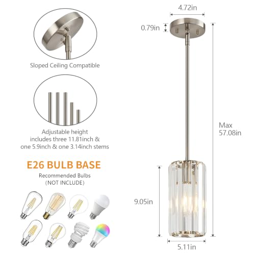 Nickel Pendant Light (Nickel / Round-1-Pack)