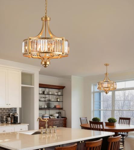 Gold Crystal Chandelier for Dining Room (Gold)