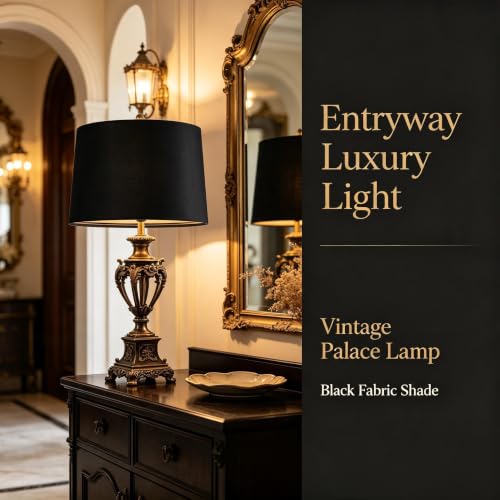Black Lamp Shades Set of 2 (Black-Mirror Velvet / 11×13×10 IN-2 PCS)