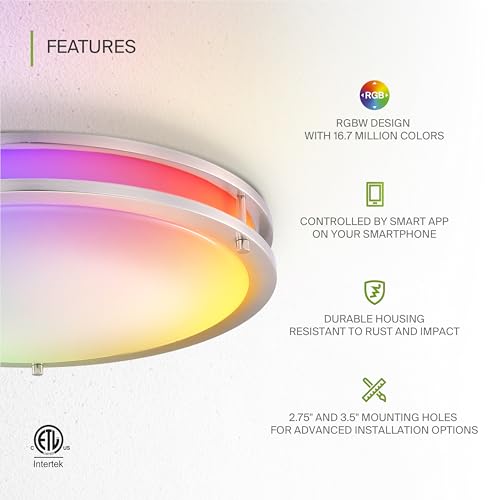 LED 18" Round Flush Mount Lighting (Brushed Nickel)