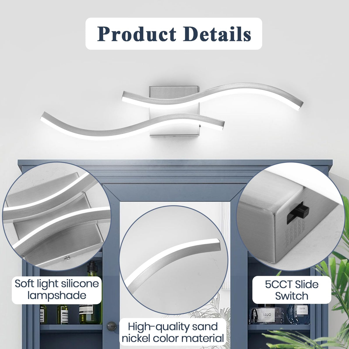 Bathroom Vanity Light Fixture (Brushed Nickel / 24inch)