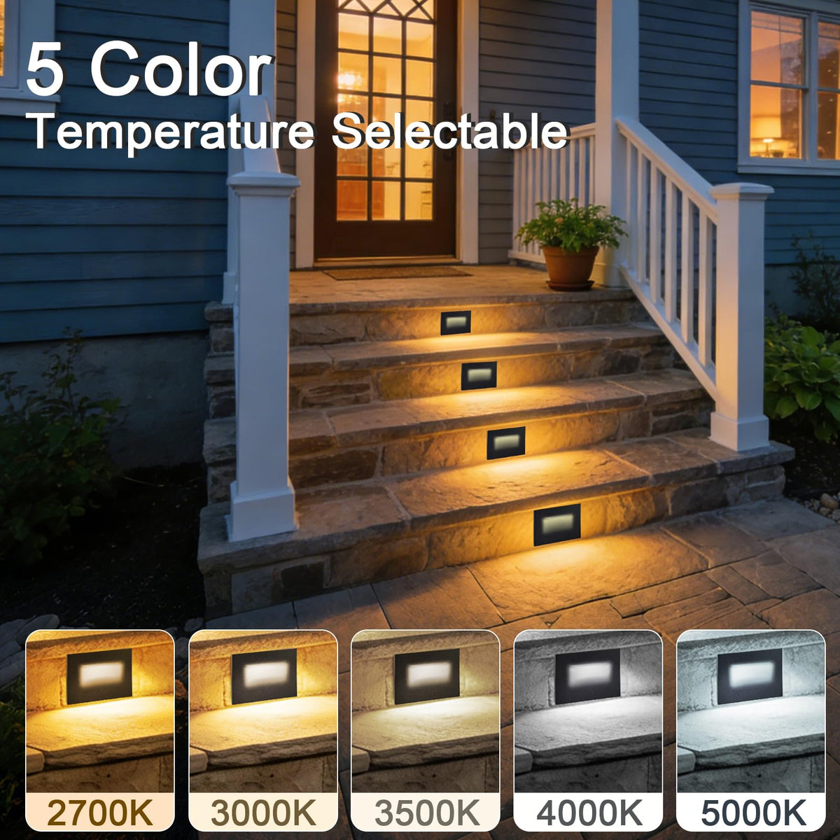 12 Pack Horizontal LED Step Lights (Horizontal-Black / 12 Pack)