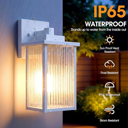 13" White Dusk to Dawn Outdoor Light (White / 13''-1 Pack)