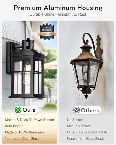 Motion Sensor Outdoor Light (Motion Sensor 1 Pack / Black)