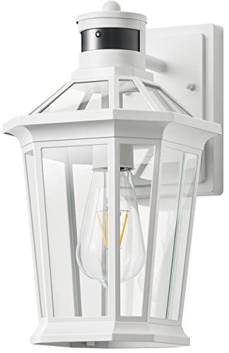 Motion Sensor Outdoor Exterior Light Fixture (White / Standard 1-Pack)