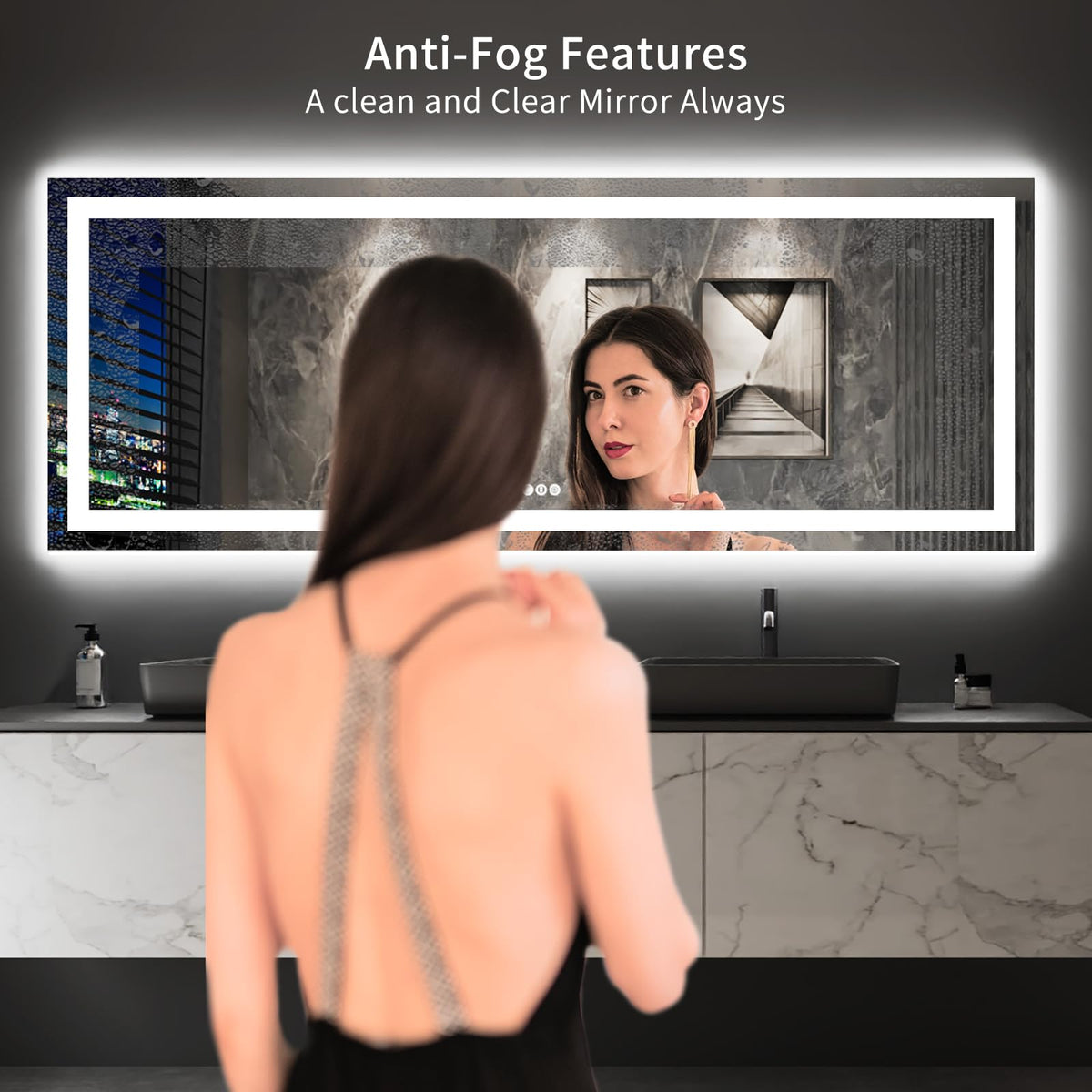 96"X36" LED Bathroom Mirror with Lights (Led / 36"L x 96"W)