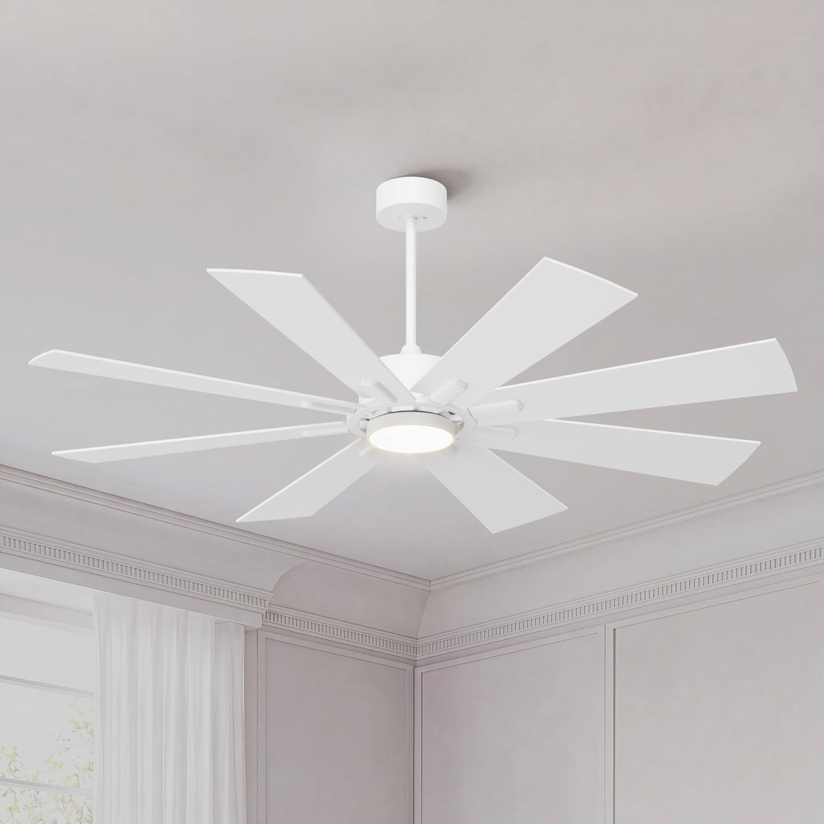 72 Inch Large Ceiling Fan with Lights (White / 72 Inch)