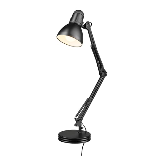 5698601 28" Heavy Base Top Moving Spring Balanced Swing Arm Desk Lamp (Black / 28 inches)