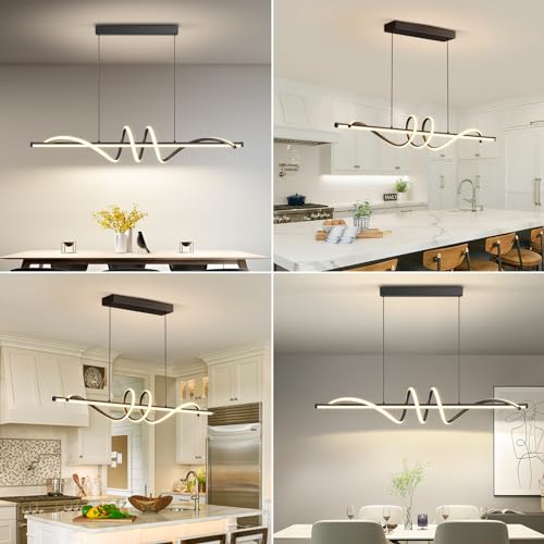 Modern LED Pendant Lights (A-Black / 39inch)