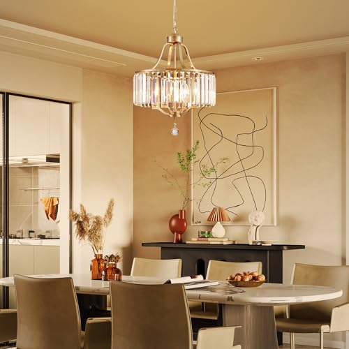 Modern Crystal Chandeliers Round 4 (169-Brushed Nickel)