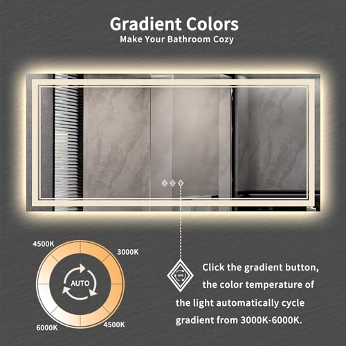 Big Bathroom Mirror (Front and Backlit / 84"L x 40"W)