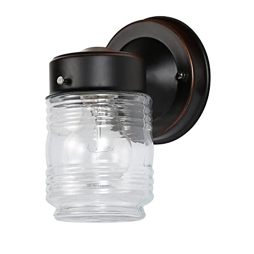 Jelly Jar Outdoor Wall Light (Oil-Rubbed Bronze / Farmhouse)