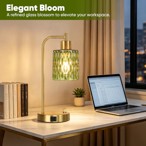 Table Lamps Set of 2 (Gold&Green-3)