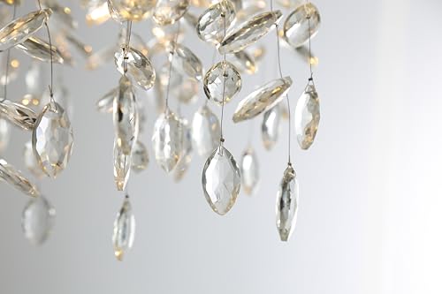 Modern K9 Crystal Tree Branches Chandelier (Black / Round 8.5")